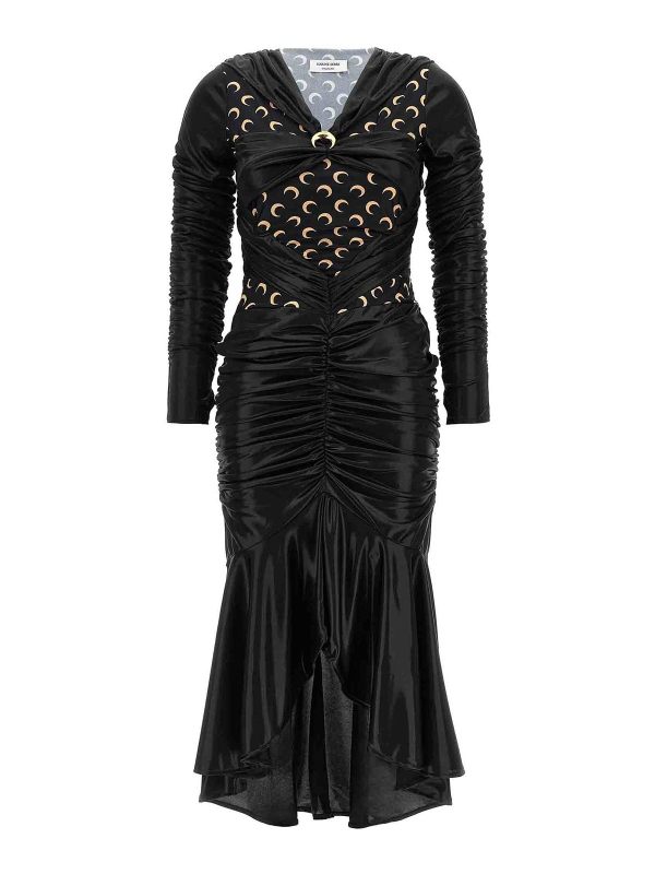 Marine Serre Robe Au Genou - Noir