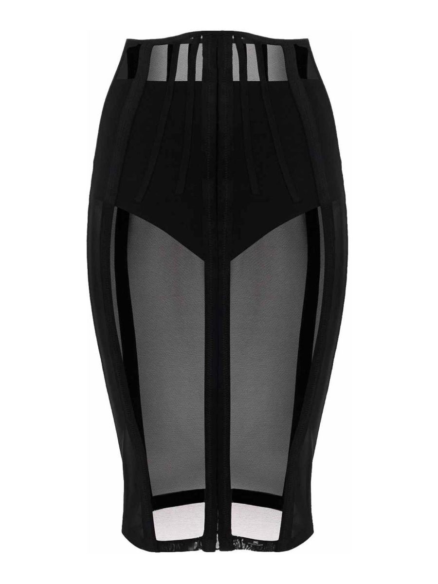 Elisabetta Franchi Jupe Midi - Noir