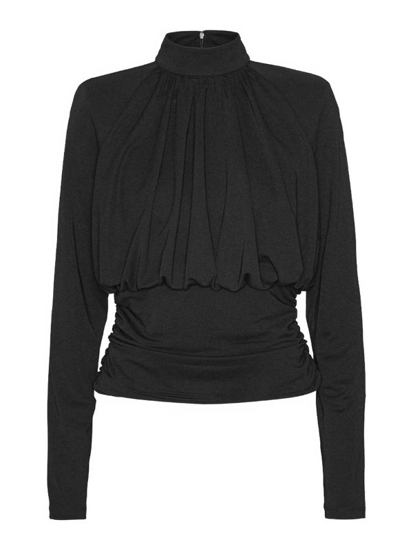 Rotate Birger Christensen Top in high collar with ruches