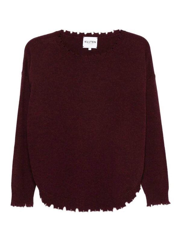 Kujten Pull Col Rond - Rouge Brun