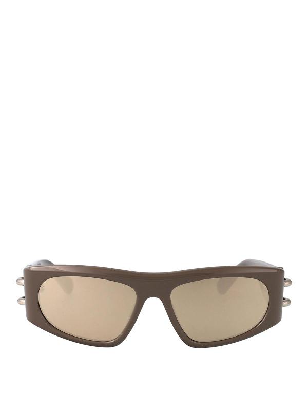 Alexander Mcqueen Lunettes De Soleil - Marron