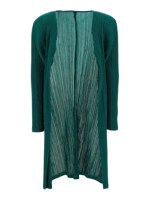 Pleats Please Issey Miyake Cardigan - Vert