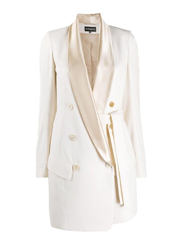 Ann Demeulemeester Manteau Court - Blanc