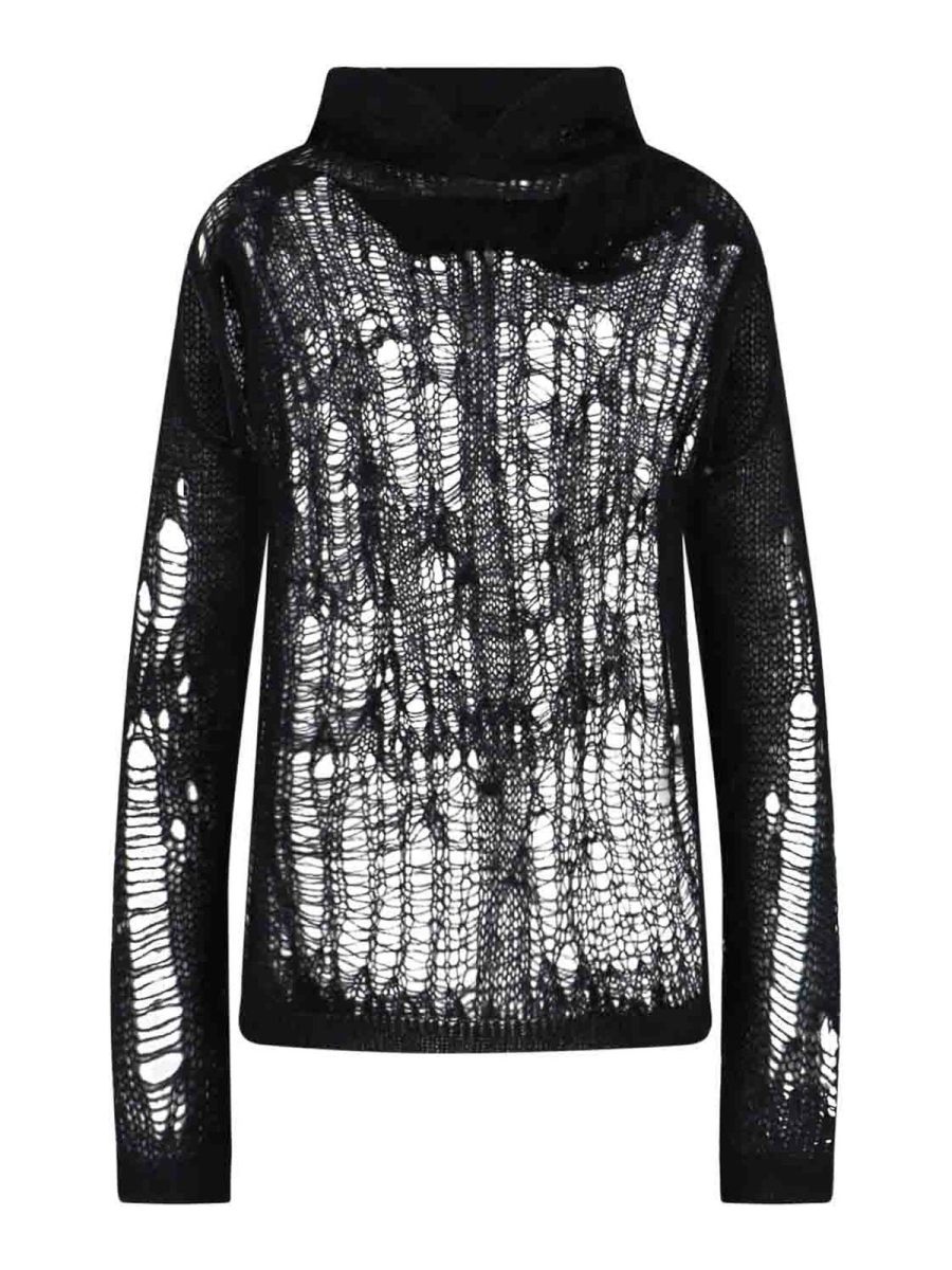 Rick Owens Pull Col Roulé - Noir