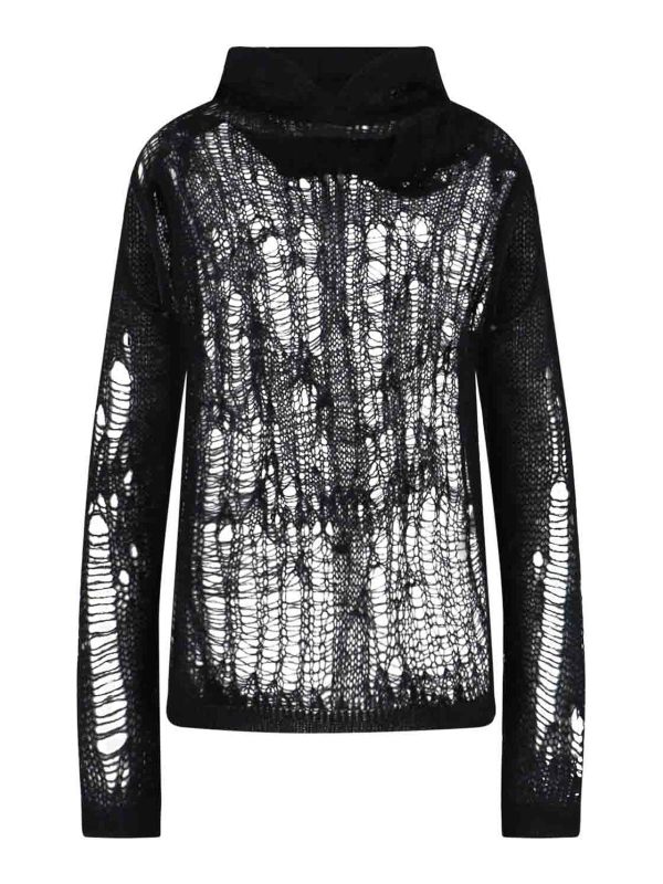Rick Owens Pull Col Roulé - Noir