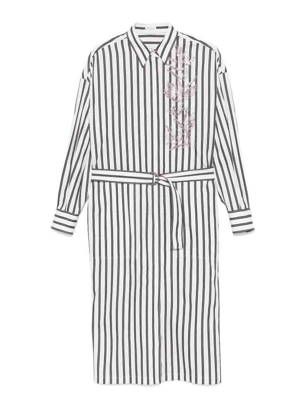 Brunello Cucinelli Robe Au Genou - Blanc