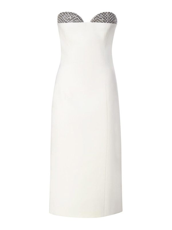 Genny Robe Au Genou - Blanc