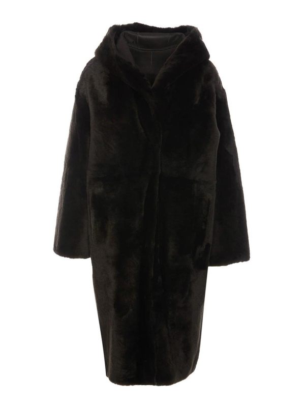 Yves Salomon Manteau Court - Vert