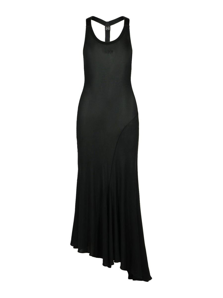 Off-White Robe Au Genou - Noir