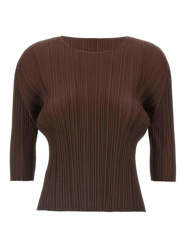 Pleats Please Issey Miyake Top - Marron