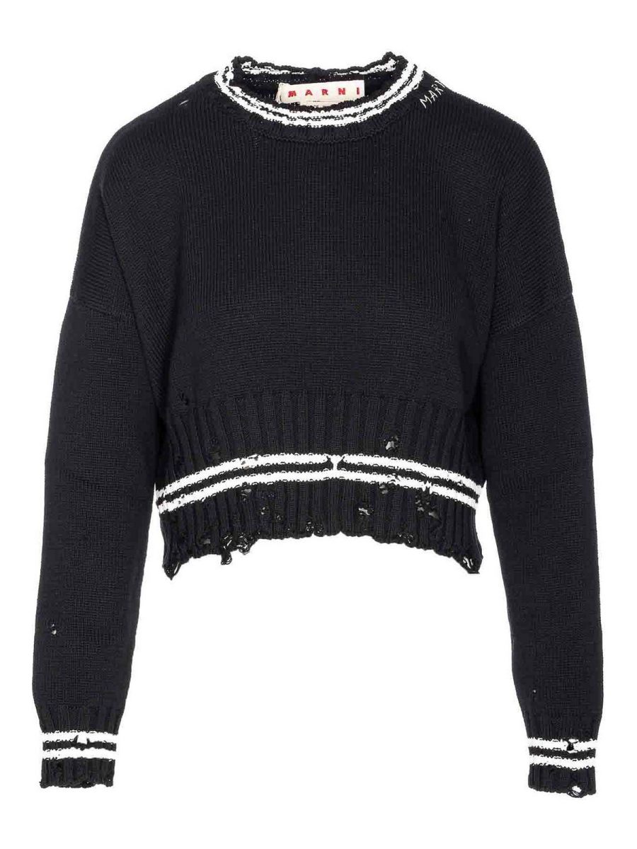 Marni Pull Col Rond - Noir