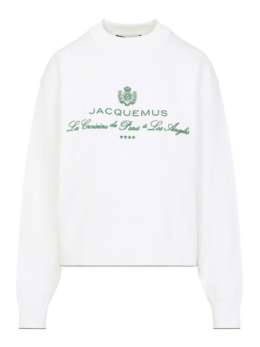 Jacquemus Pull Col Rond - Blanc