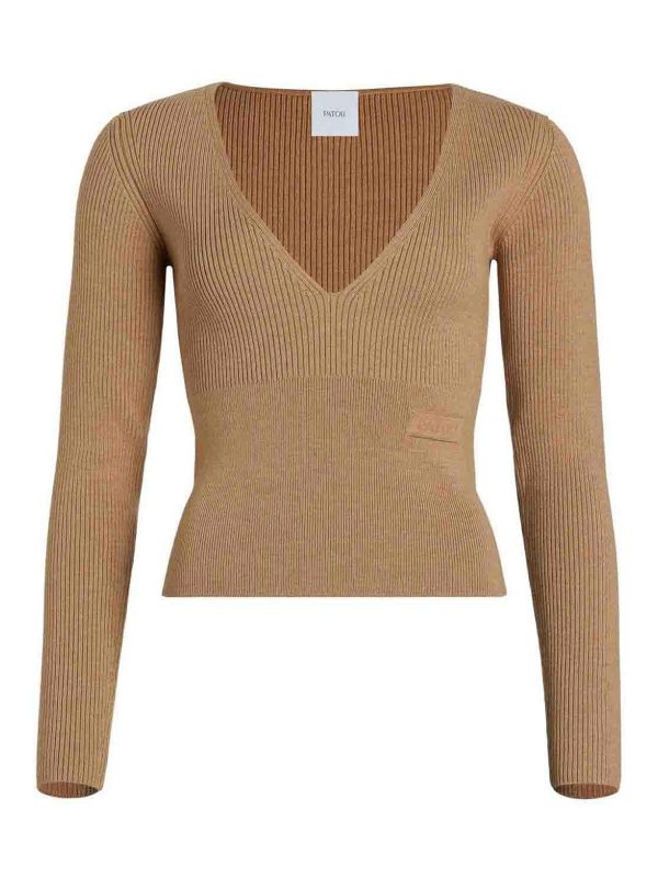 Patou Pull Col Rond - Beige