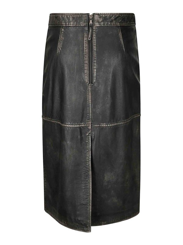 P. A.R. O.S. H. Jupe En Cuir - Noir