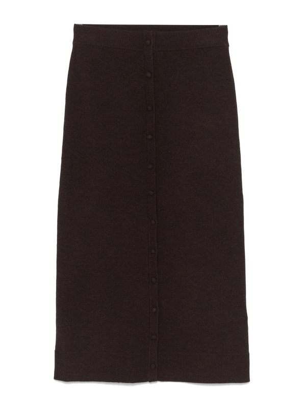 Victoria Beckham Jupe Midi - Marron