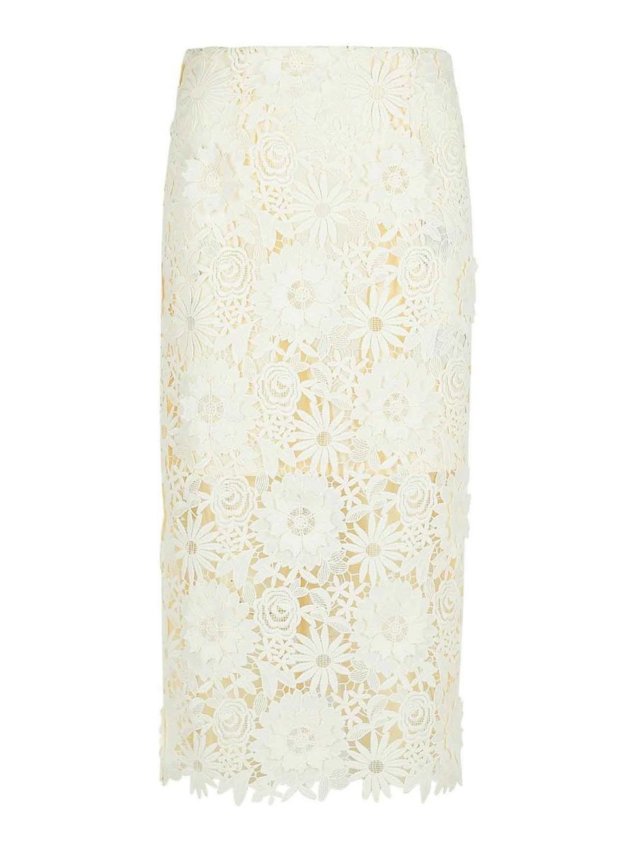 Rotate Birger Christensen Jupe Midi - Blanc
