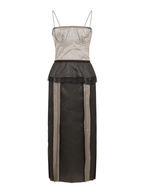 Maison Margiela Robe Au Genou - Argent