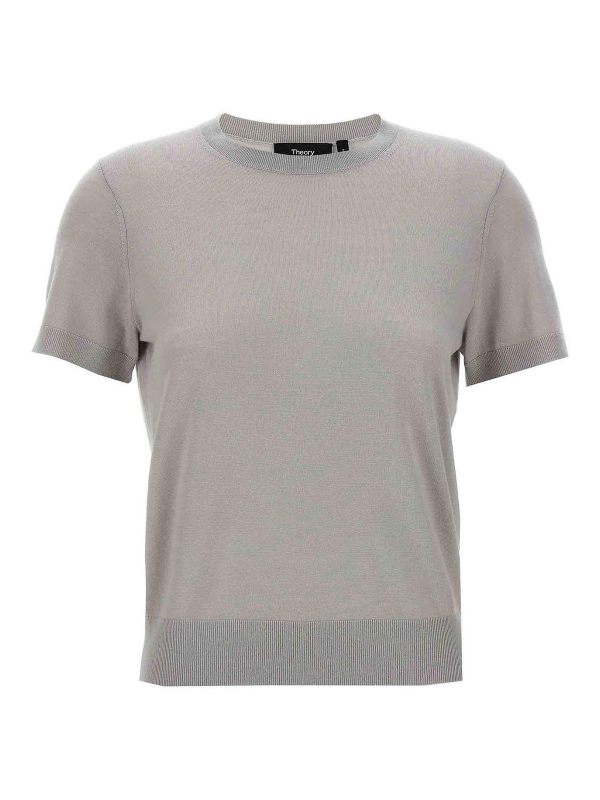 Theory Pull Col Rond - Gris
