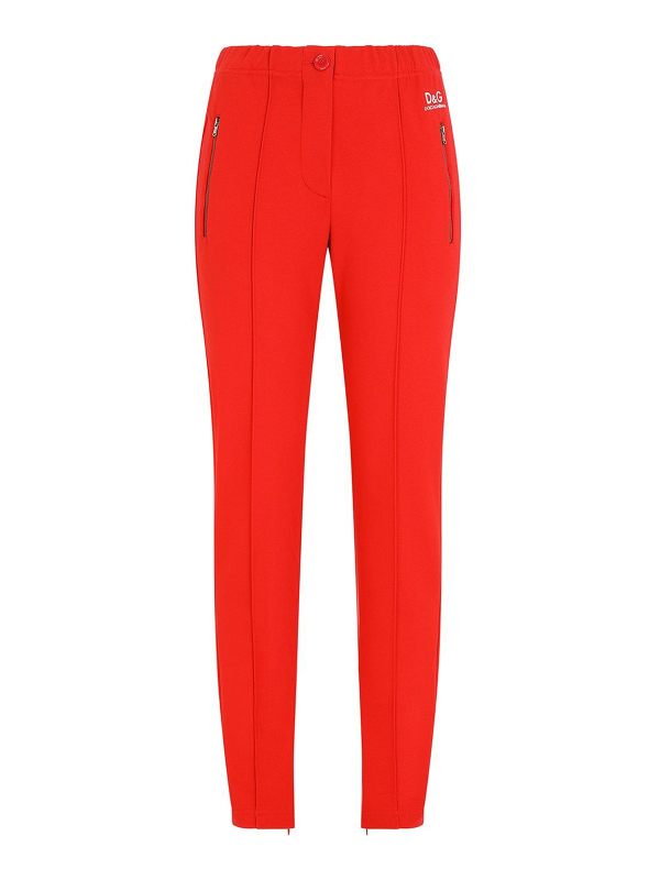 Dolce & Gabbana Pantalon rouge à logo