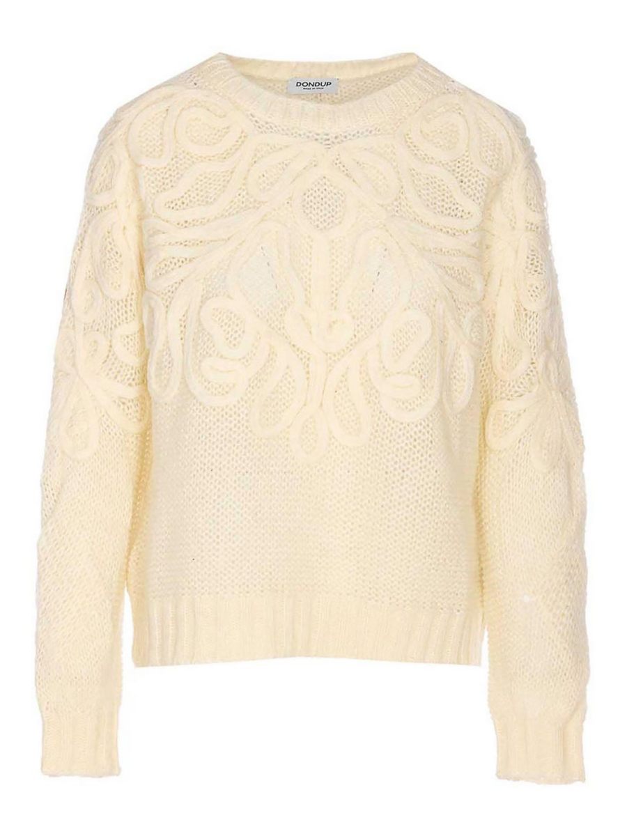 Dondup Pull Col Rond - Blanc