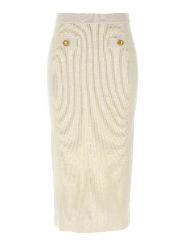 Alessandra Rich Jupe Midi - Blanc