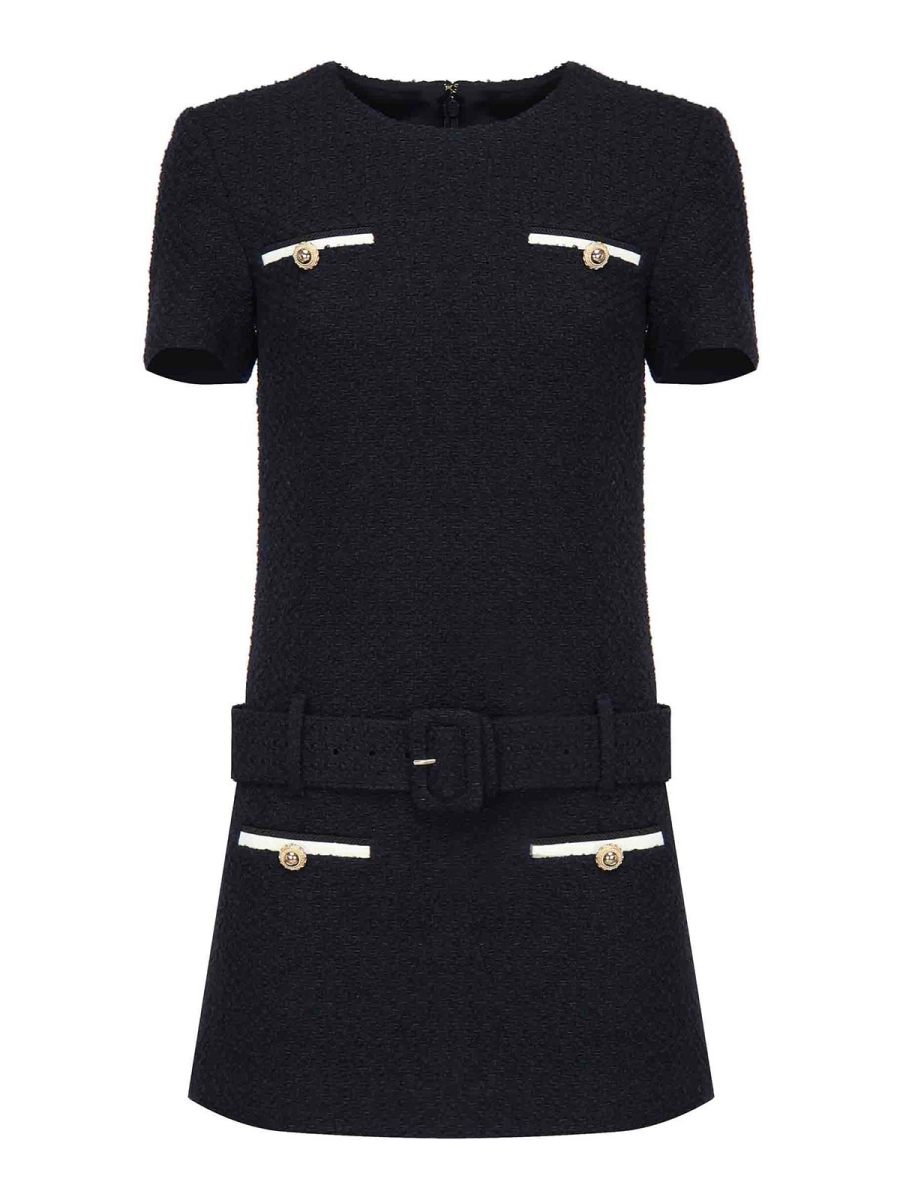 Self Portrait Robe Courte - Bleu Foncé