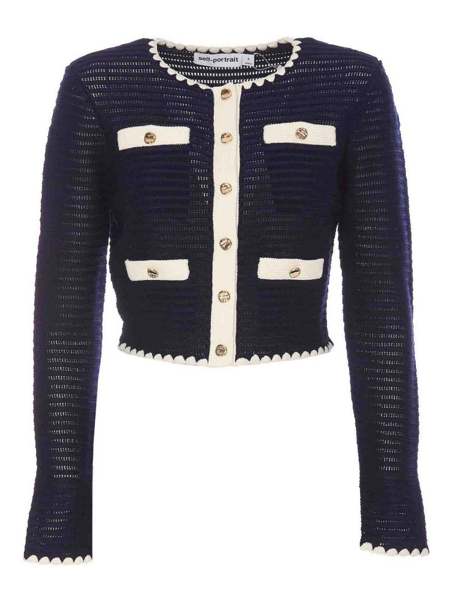 Self Portrait Cardigan - Bleu