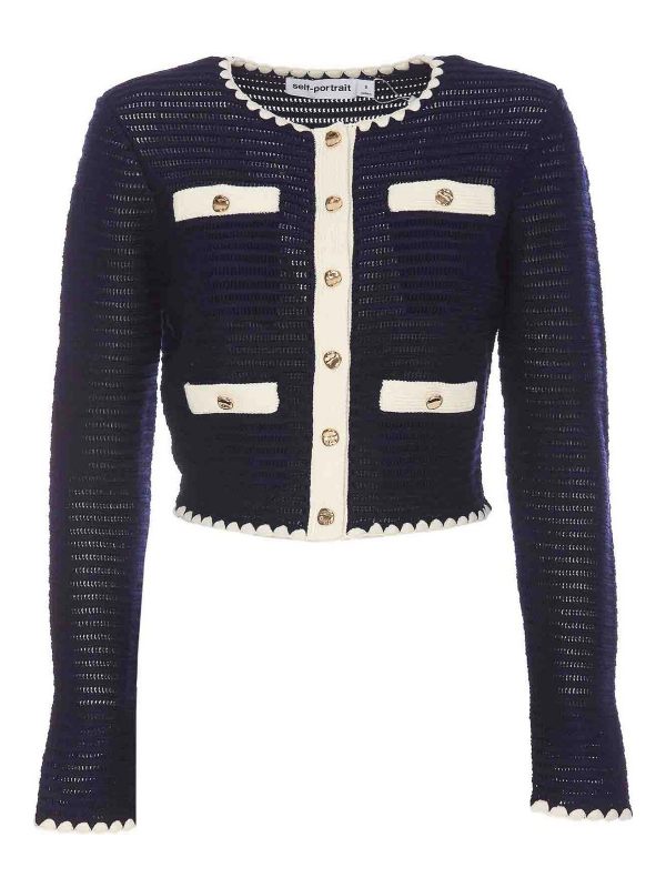 Self Portrait Cardigan - Bleu