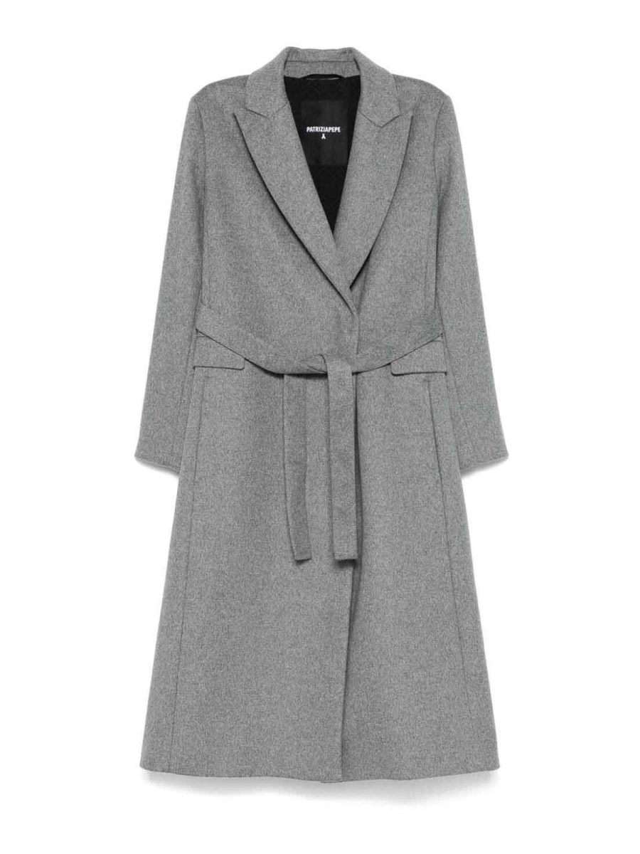 Patrizia Pepe Manteau Au Genou - Gris