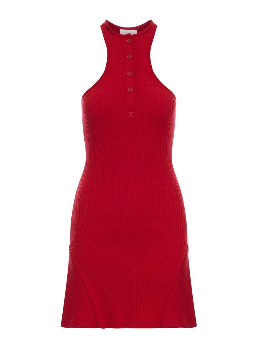 Courreges Robe Courte - Rouge