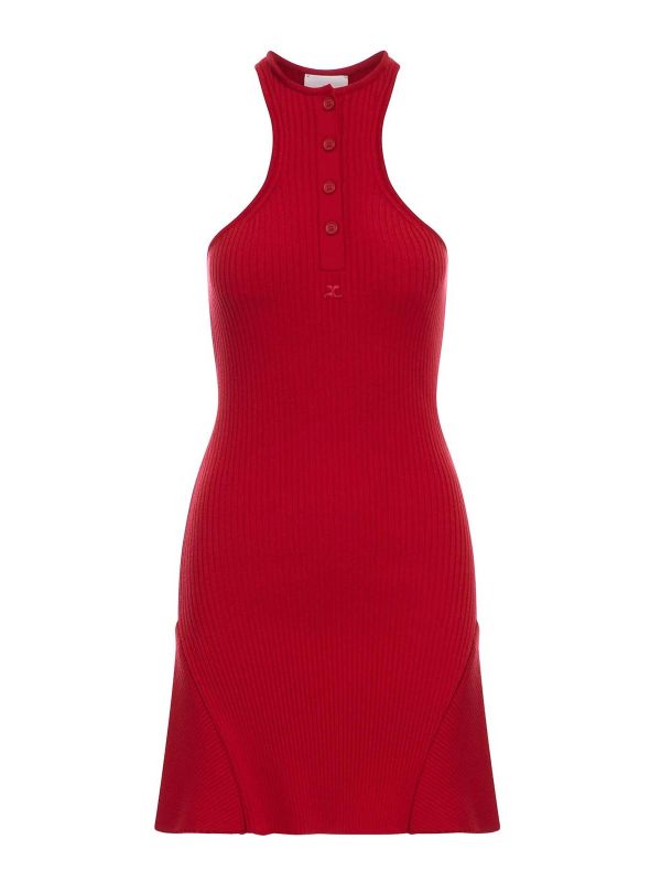Courreges Robe Courte - Rouge