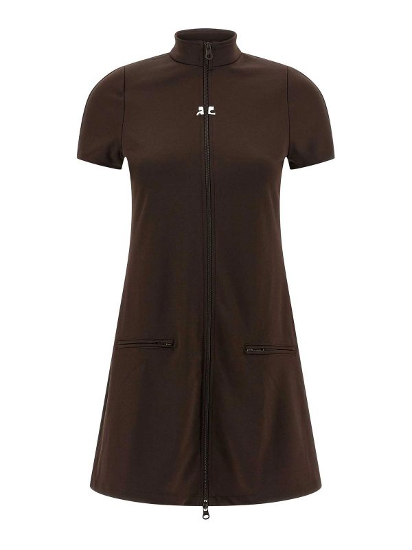 Courreges Robe Au Genou - Marron