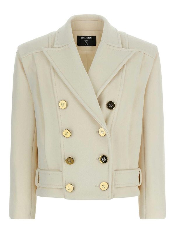 Balmain Manteau Court - Blanc