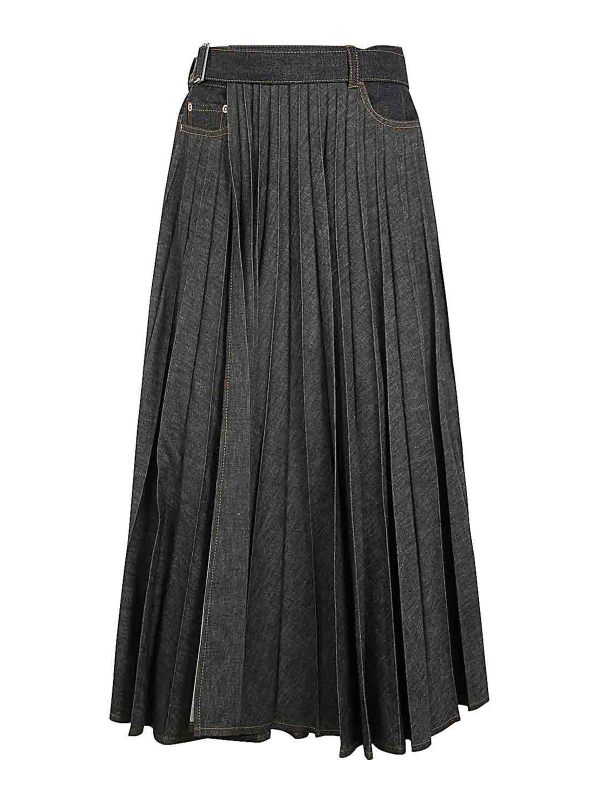Sacai Jupe Midi - Bleu