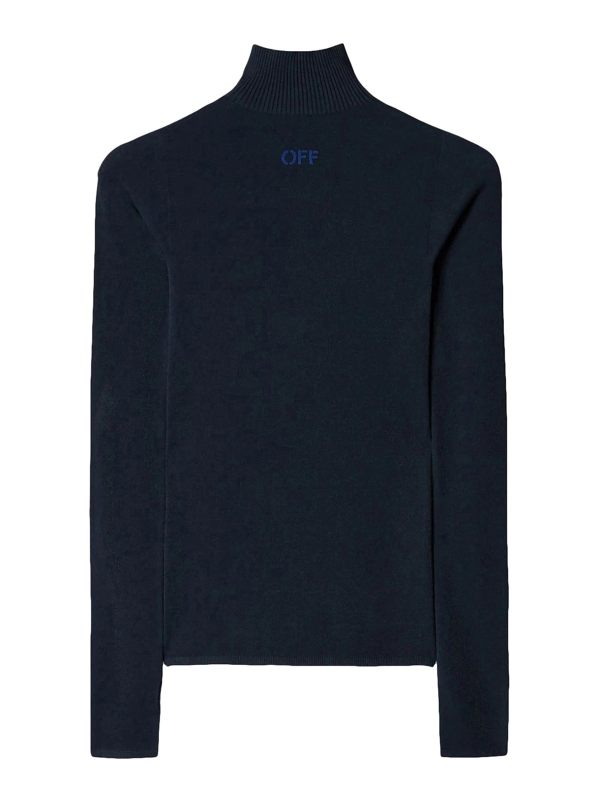 Off-White Pull Col Rond - Bleu