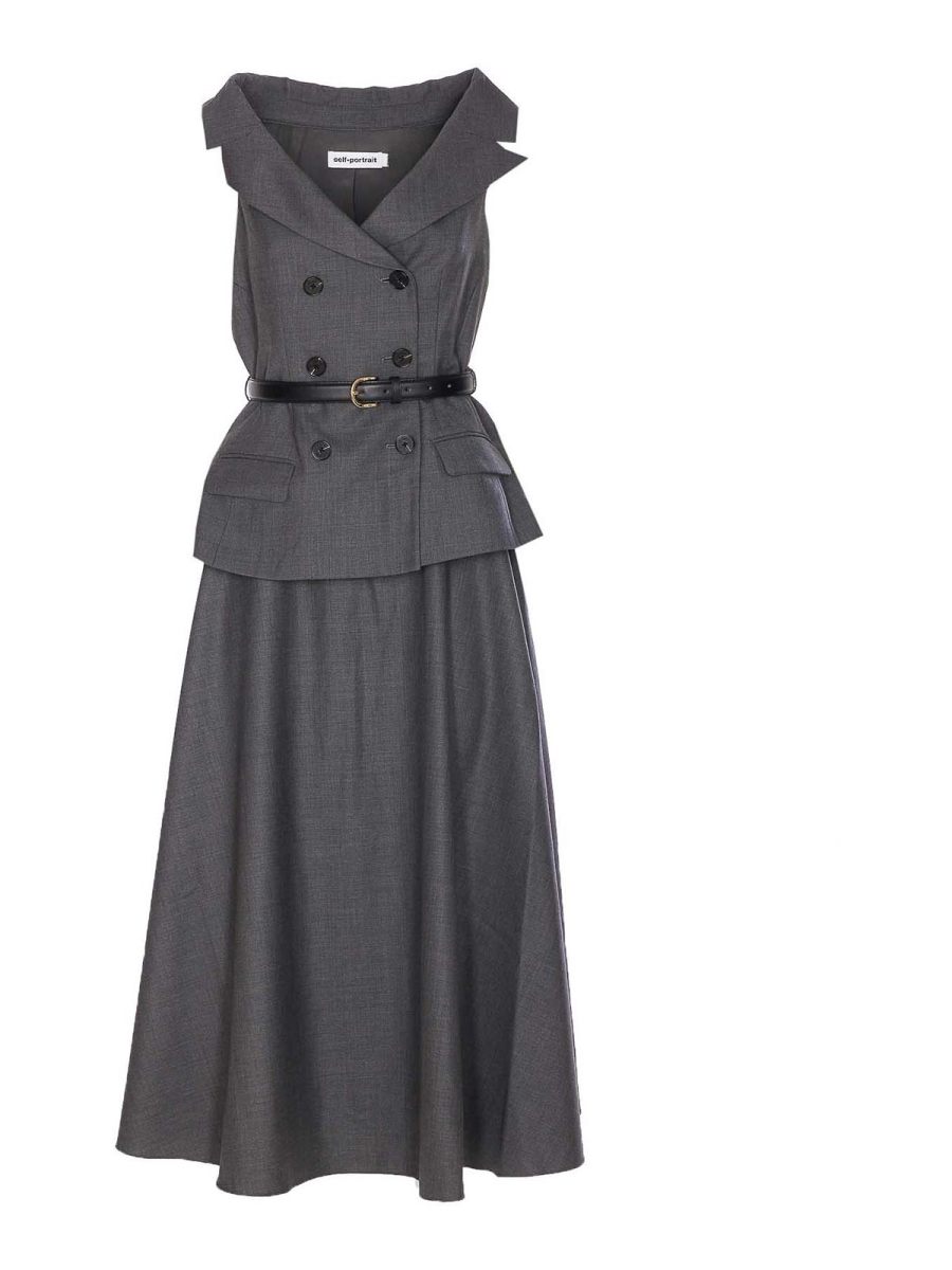 Self Portrait Maxi Robe - Gris