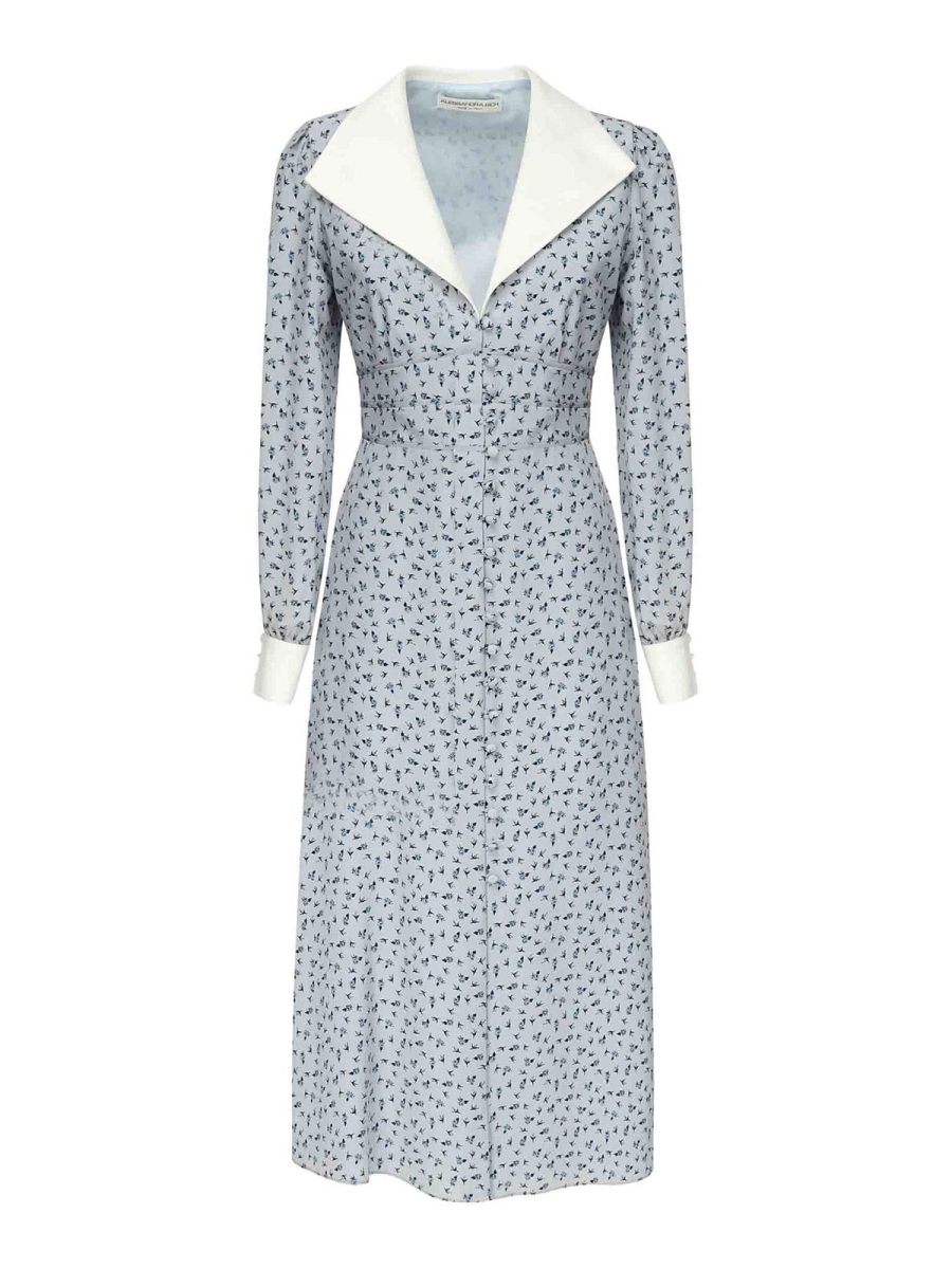 Alessandra Rich Robe Au Genou - Bleu Clair