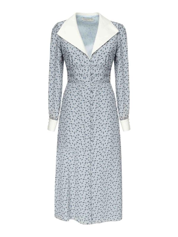 Alessandra Rich Robe Au Genou - Bleu Clair