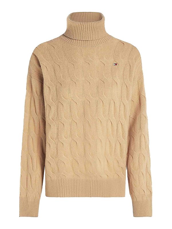 Tommy Hilfiger Pull Col Rond - Beige