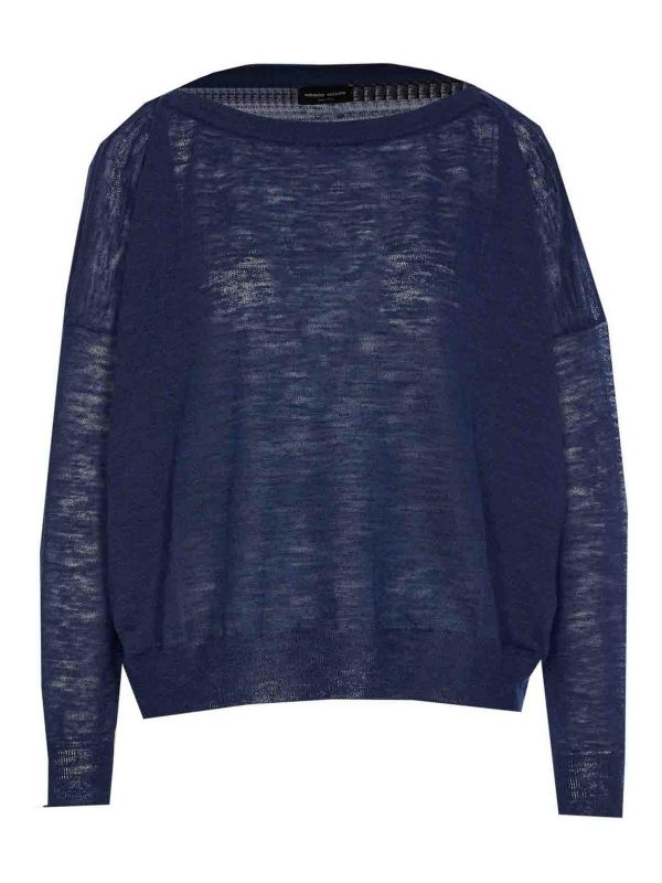 Roberto Collina Pull Col Rond - Bleu