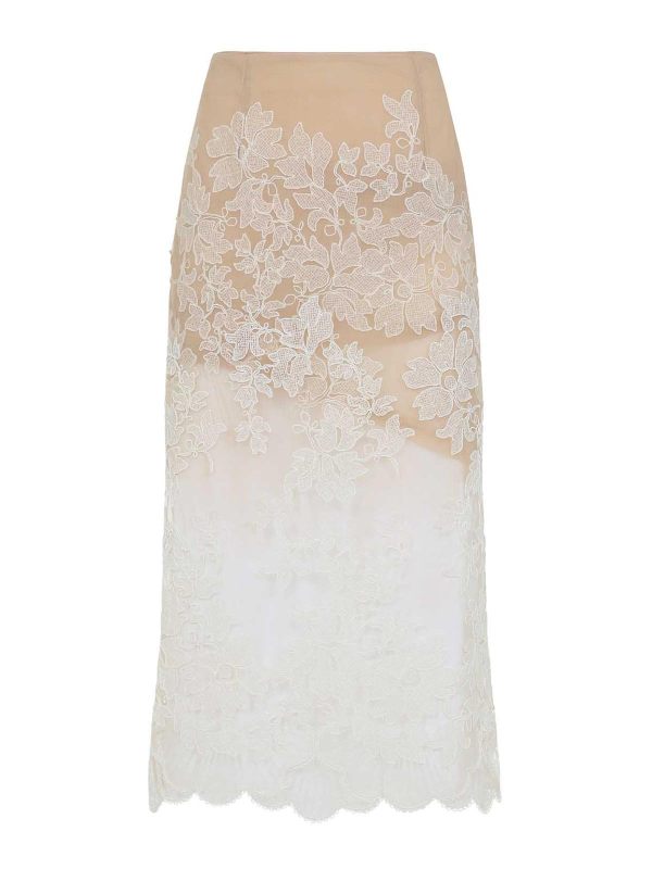 Ermanno Scervino Jupe Midi - Blanc