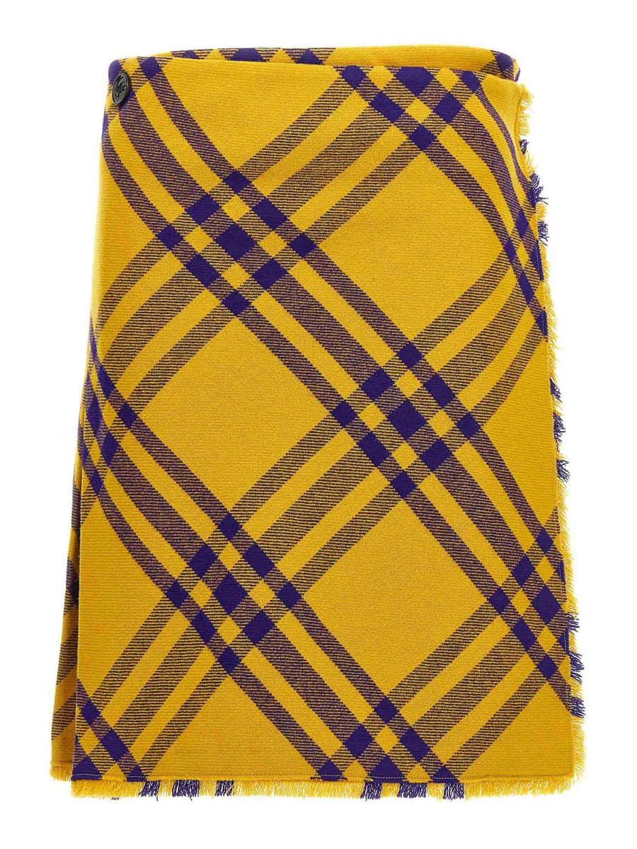 Burberry Jupe Midi - Jaune