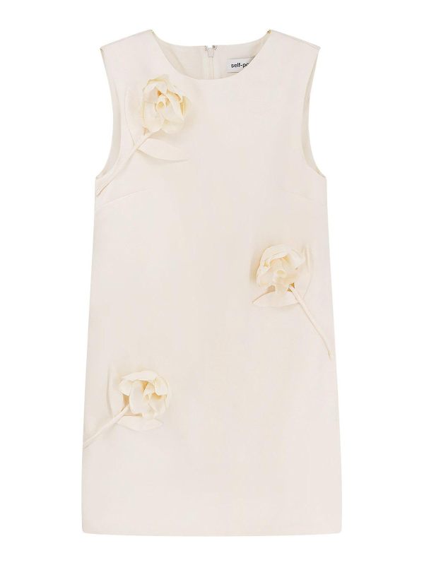 Self Portrait Robe Au Genou - Beige