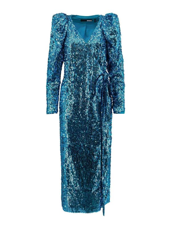 Rotate Birger Christensen Robe Au Genou - Bleu
