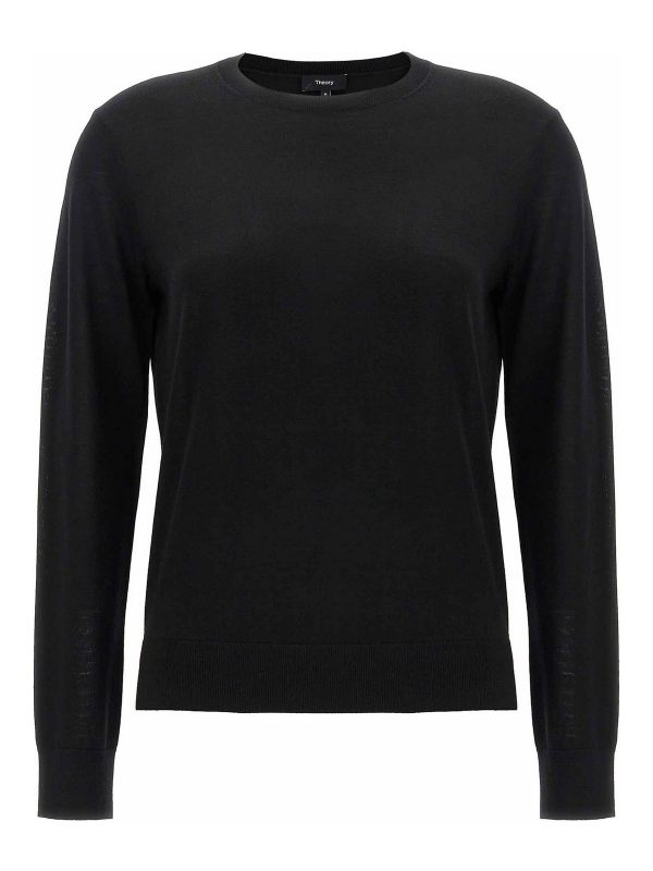 Theory Pull Col Rond - Noir
