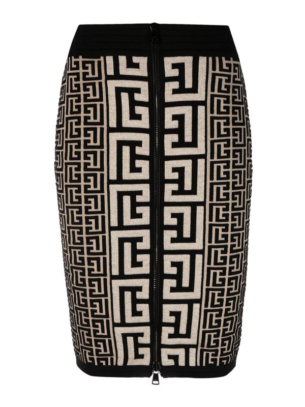 Balmain Jupe Midi - Noir