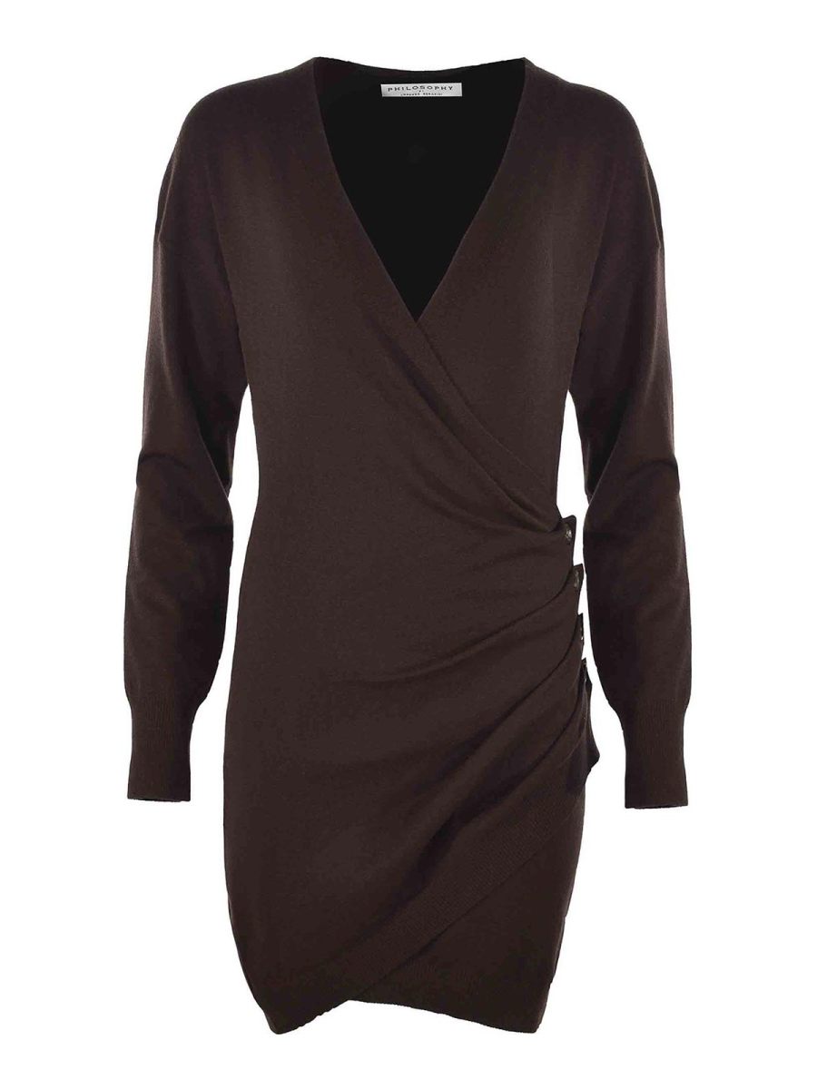 Philosophy di Lorenzo Serafini Robe Au Genou - Marron
