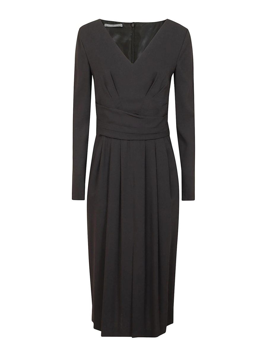 Alberta Ferretti Robe Au Genou - Noir