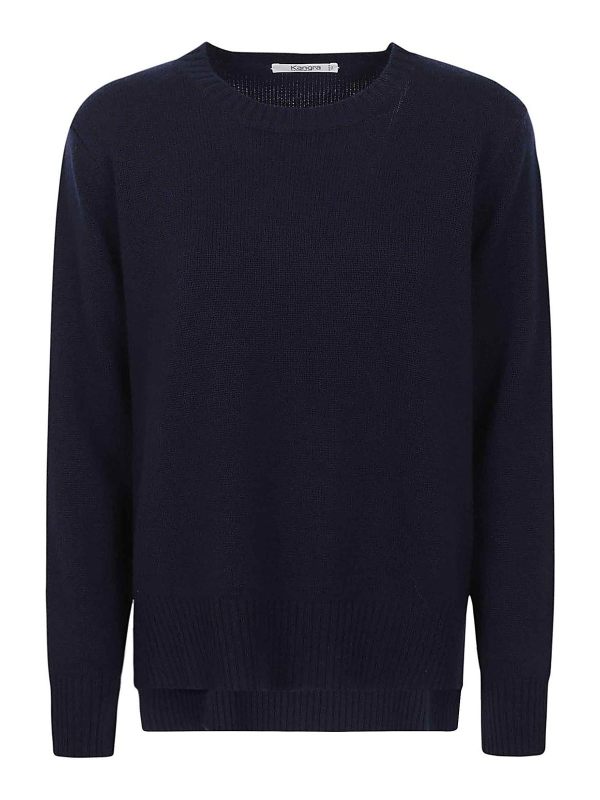 Kangra Cashmere Pull Col Bateau - Bleu