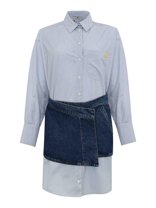 Elisabetta Franchi Robe Au Genou - Foncé Délavé